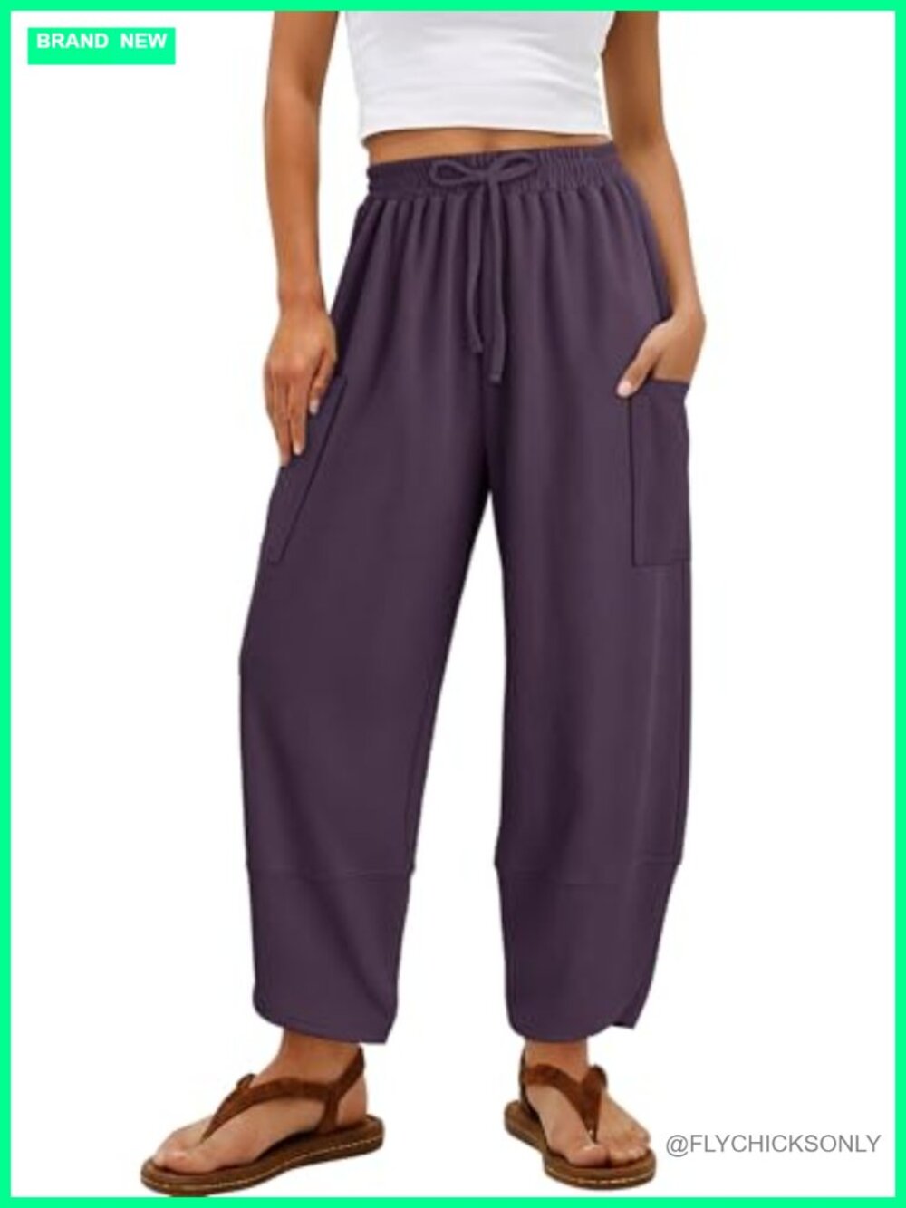 Womens Baggy Wide Leg Pants High Waisted Harem Palazzo Casual